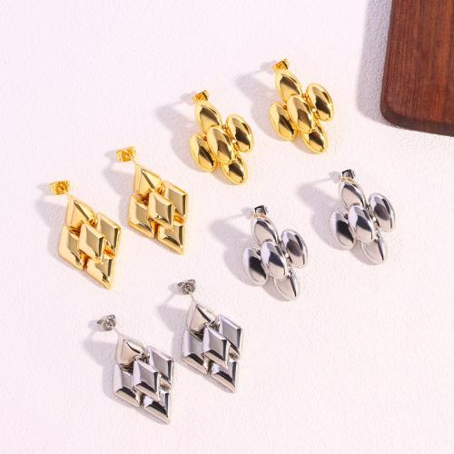 Brass Stud Earring plated fashion jewelry & for woman Sold By Pair