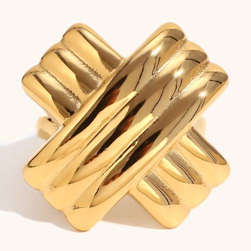 Stainless Steel Finger Ring 304 Stainless Steel 18K gold plated fashion jewelry & for woman Sold By PC