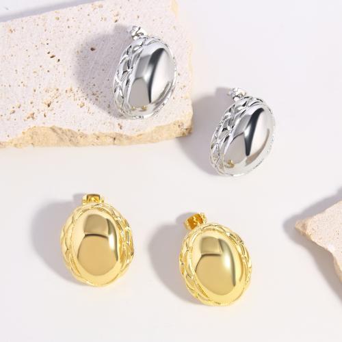 Brass Stud Earring plated fashion jewelry & for woman Sold By Pair