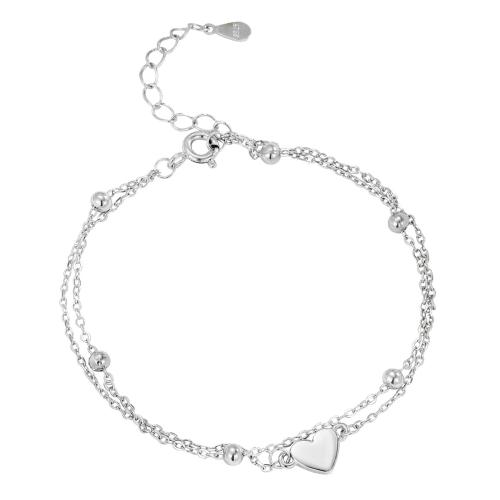 Argento Bracciali, 925 argento sterlina, with 3CM extender chain, Cuore, per la donna, argento, Lunghezza Appross. 16 cm, Venduto da PC