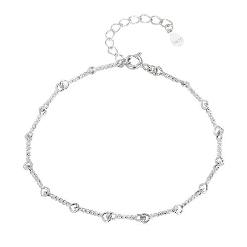 Sidabro apyrankės, 925 Sterling Silver, su 3CM Extender grandinės, moters, sidabras, Ilgis Apytiksliai 15.5 cm, Pardavė PC