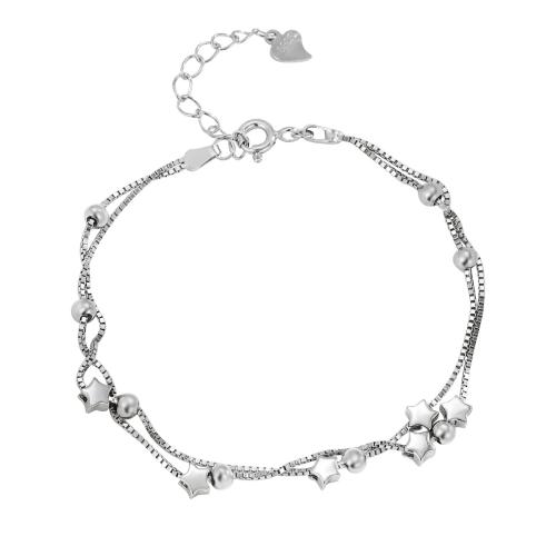 925 Sterling Silver Bangle Bracelet with 3CM extender chain Star for woman silver color Length Approx 16 cm Sold By PC