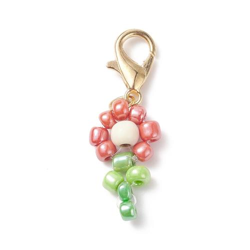 Zinc Alloy Key Clasp with Seedbead DIY Sold By PC