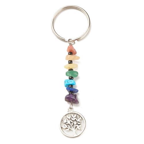 Zinc Alloy Key Clasp with Gemstone portable & multifunctional multi-colored Length 8.3 cm Sold By PC