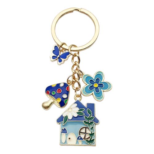 Zinc Alloy Key Clasp portable & multifunctional & enamel golden Sold By PC