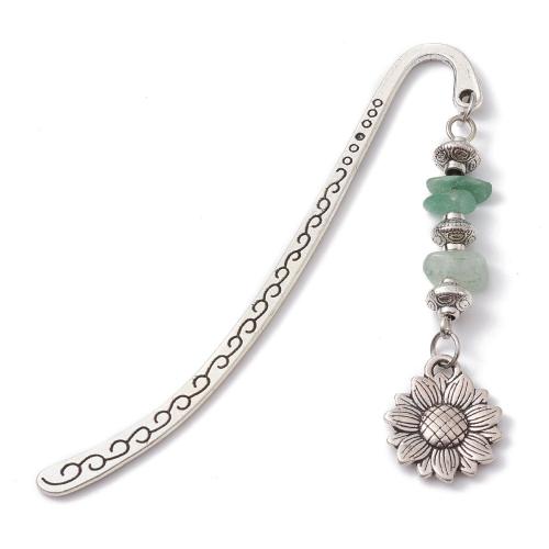 Zinc Alloy Bookmark with Gemstone random style silver color 65~73mm Sold By Bag