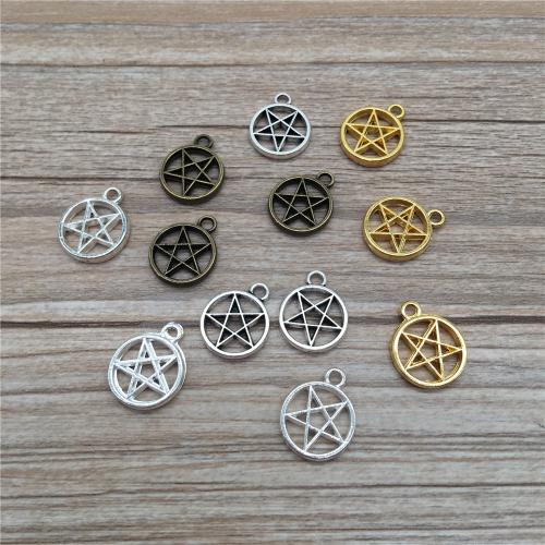 Wisior gwiazda stopu cynku, Stop cynku, Pentagram, Powlekane, DIY, dostępnych więcej kolorów, 16x13mm, 100komputery/torba, sprzedane przez torba