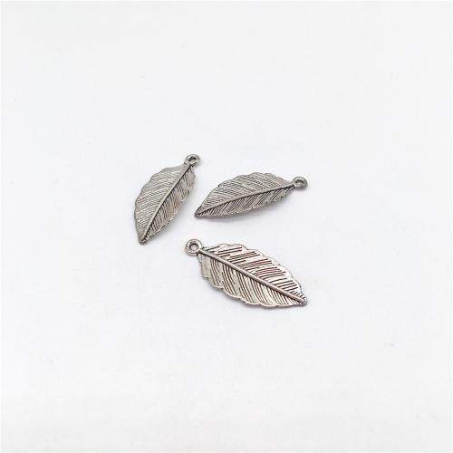 Cink Alloy Leaf Privjesci, List, starinski srebrne boje pozlaćen, možete DIY, 32x12mm, 100računala/Torba, Prodano By Torba