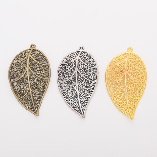 Pendants Sinc Alloy Leaf, plátáilte, DIY, dathanna níos mó le haghaidh rogha, 57x36.50mm, 100ríomhairí pearsanta/Mála, Díolta De réir Mála