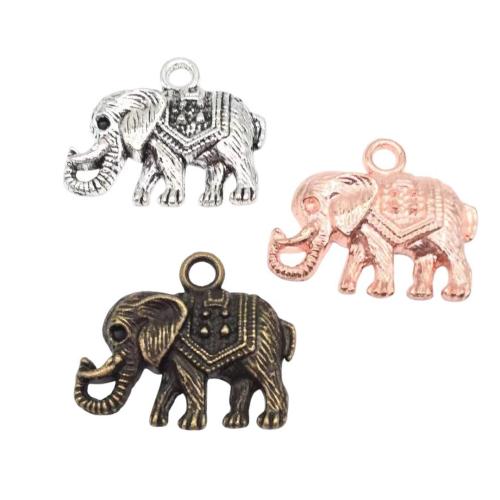 Zinc Alloy Moon Pendler, Elephant, forgyldt, du kan DIY, flere farver til valg, 20x23mm, 100pc'er/Bag, Solgt af Bag