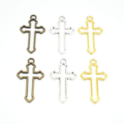 Pendants since Alloy Croise, Sinc Alloy, Cross, plátáilte, DIY, dathanna níos mó le haghaidh rogha, 38x21x2mm, 100ríomhairí pearsanta/Mála, Díolta De réir Mála