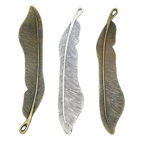 Pendants Sinc Alloy Leaf, plátáilte, DIY, dathanna níos mó le haghaidh rogha, 110x21x3mm, 100ríomhairí pearsanta/Mála, Díolta De réir Mála