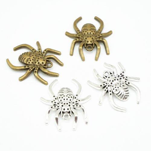 Sinc Alloy Pendants Ainmhithe, Spider, plátáilte, DIY, dathanna níos mó le haghaidh rogha, 26x29x3mm, 100ríomhairí pearsanta/Mála, Díolta De réir Mála