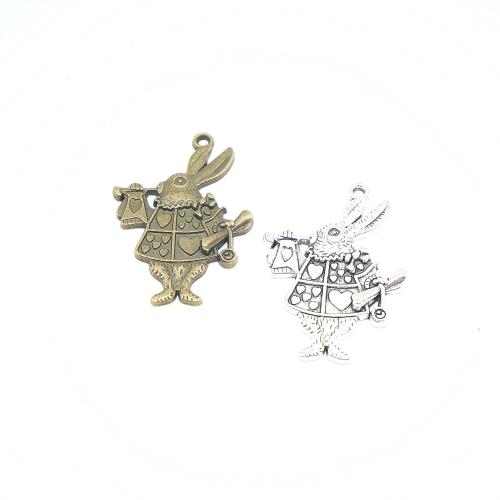 Zinc Alloy Animal Pendants Rabbit plated DIY Sold By Bag