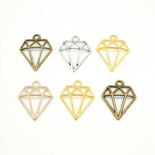 Zinc Alloy Pendants Diamond Shape plated DIY Sold By Bag