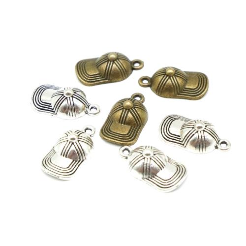 Zinc Alloy Hat pendentifs, alliage de zinc, chapeau, Placage, DIY, plus de couleurs à choisir, 19x10x6mm, 100PC/sac, Vendu par sac