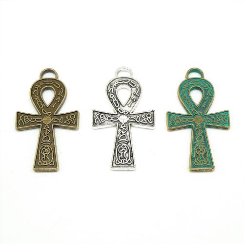 Cinko lydinio Cross Pakabukai, Cinko lydinys, Kirsti, padengtą, Pasidaryk pats, daugiau spalvų pasirinkimas, 37x21x2mm, 100kompiuteriai/Krepšys, Pardavė Krepšys