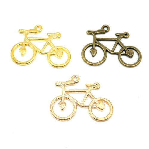 Køretøj Shaped Zinc Alloy Pendler, Bike, forgyldt, du kan DIY, flere farver til valg, 23x31x2mm, 100pc'er/Bag, Solgt af Bag