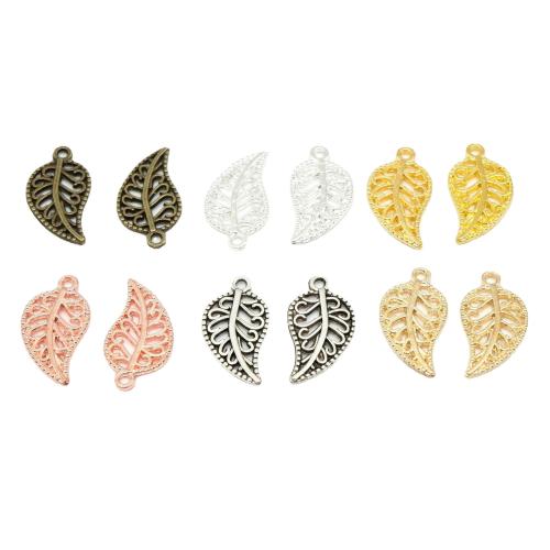 Pendants Sinc Alloy Leaf, plátáilte, DIY, dathanna níos mó le haghaidh rogha, 19x10mm, 100ríomhairí pearsanta/Mála, Díolta De réir Mála