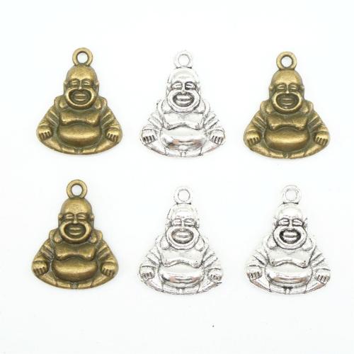 Zinc Alloy Pendler, Buddha, forgyldt, du kan DIY, flere farver til valg, 20x16mm, 100pc'er/Bag, Solgt af Bag