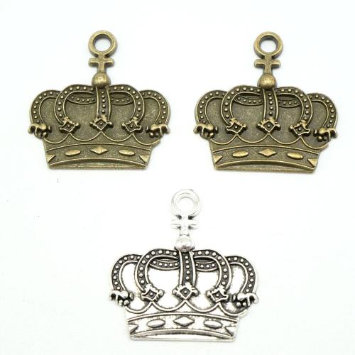 Sinc Alloy Crown Pendants, Corónach, plátáilte, DIY, dathanna níos mó le haghaidh rogha, 27x26x2mm, 100ríomhairí pearsanta/Mála, Díolta De réir Mála