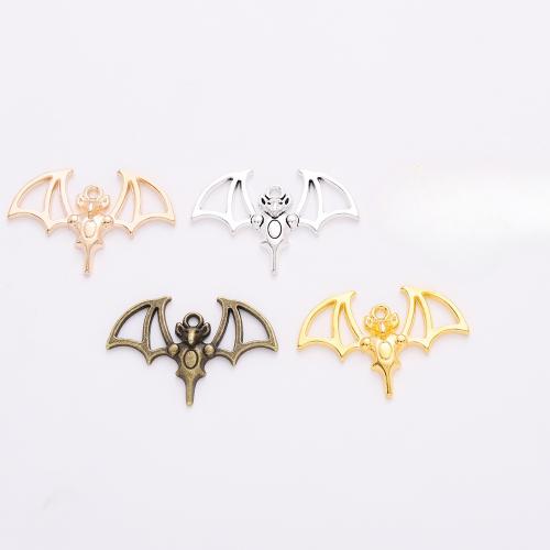 Zinc Alloy Animal Pendler, Bat, forgyldt, du kan DIY, flere farver til valg, 22x33x4mm, 100pc'er/Bag, Solgt af Bag