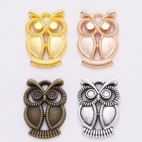 Zinc Alloy Animal Pendler, Owl, forgyldt, du kan DIY, flere farver til valg, 22x15x2mm, 100pc'er/Bag, Solgt af Bag