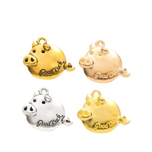 Zinc Alloy Animal Pendants Pig plated DIY Sold By Bag