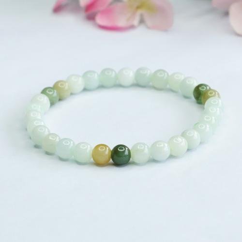 jade bracelet, Rond, style folk & pour femme, grade A, beads length 6mm, Longueur Environ 6-8 pouce, Vendu par PC