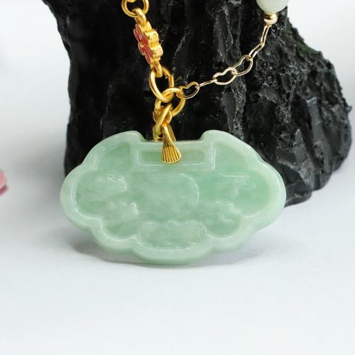 Gemstone Pendants Jewelry Jadeite Ruyi folk style & DIY Grade A Sold By PC