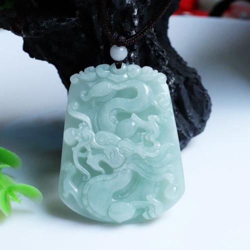 Gemstone Pendants Jewelry Jadeite Dragon Carved folk style & DIY Grade A Sold By PC