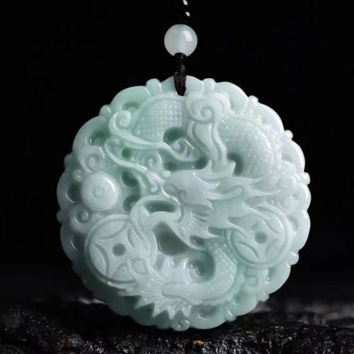 Gemstone Pendants Jewelry Jadeite Dragon Carved folk style & DIY Sold By PC