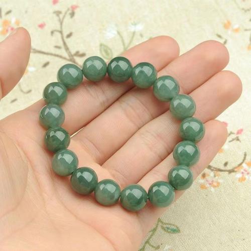 jade bracelet, Rond, style folk & pour femme, beads length 10mm, Longueur Environ 6-8 pouce, Vendu par PC