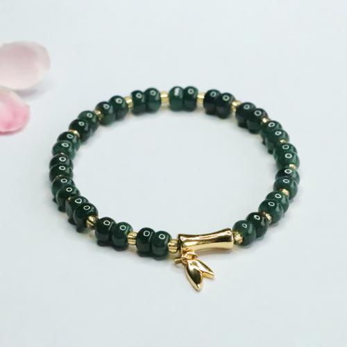 jade bracelet, avec alliage de zinc, bambou, style folk & pour femme, grade A, beads length 5mm, Longueur Environ 6-8 pouce, Vendu par PC