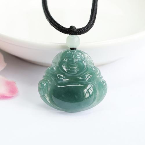 Bijoux Pendentifs en pierres gemmes, jade, bouddha, style folk & DIY, 24x26x5mm, Vendu par PC