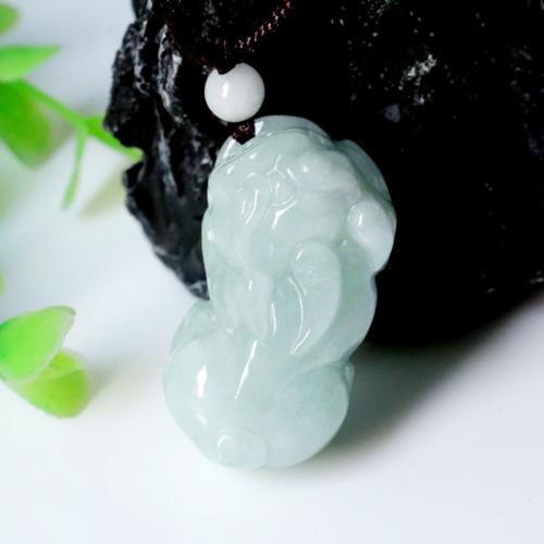 Gemstone Pendants Jewelry Jadeite Mythical Wild Animal Carved folk style & DIY Grade A Sold By PC