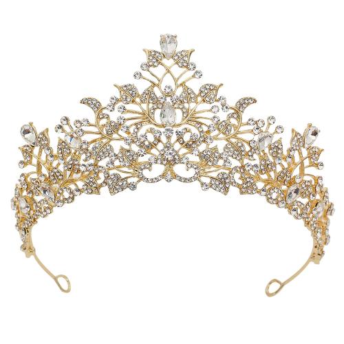 Tiaras, liga de zinco, with cristal, para noivas & com strass, Mais cores pare escolha, vendido por PC