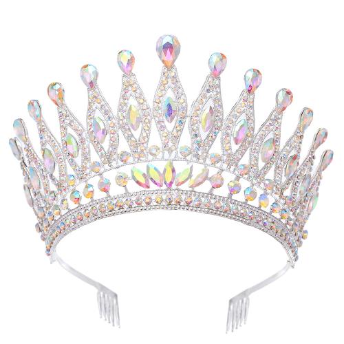 Tiara's, Zinc Alloy, met Kristal, voor bruids & verschillende stijlen voor de keuze & met strass, meer kleuren voor de keuze, Verkocht door PC