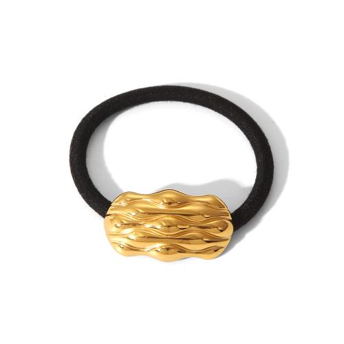 Ponytail Holder 304 Stainless Steel with Rubber Band for woman golden Sold By PC