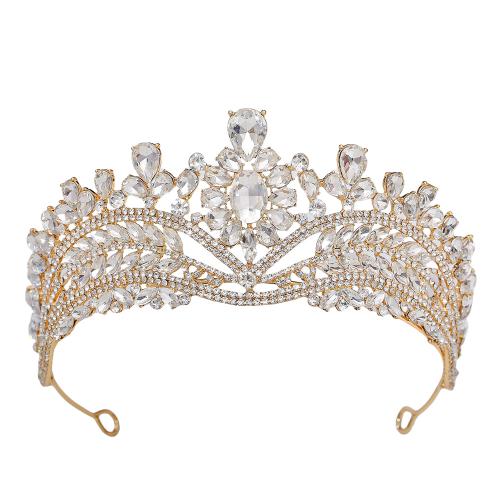 Tiaras, liga de zinco, with cristal, para noivas & com strass, Mais cores pare escolha, vendido por PC