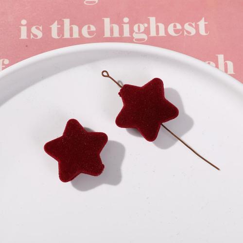 Hair Clip Findings Resin with Flocking Fabric Star DIY Sold By PC