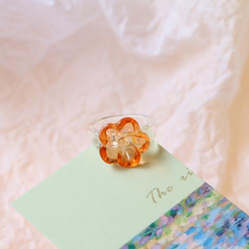 Resin Finger Ring Flower fashion jewelry & DIY & for woman & enamel Inner Approx 17mm Sold By PC