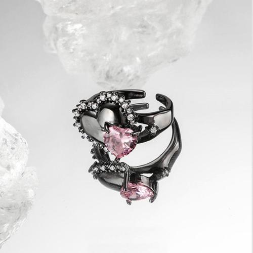 Sinc Alloy Finger Ring, jewelry faisin & do bhean & le rhinestone, Méid:7, Díolta De réir PC