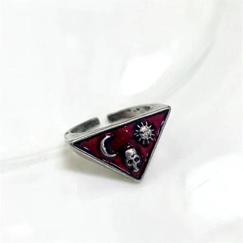 Zinklegering ringen, Zinc Alloy, mode sieraden & voor de mens & glazuur, Maat:9, Verkocht door PC