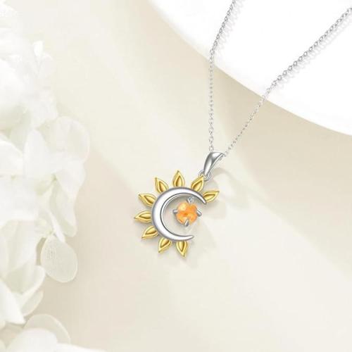 Zinc Alloy Jewelry Necklace with Sunstone fashion jewelry & for woman Length Approx 45 cm Sold By PC