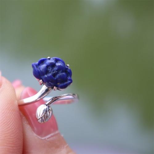 Zinc Alloy fingerring, med Resin, Flower, mode smykker & for kvinde, Størrelse:7, Solgt af PC