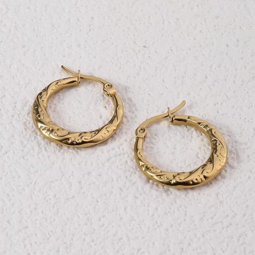 Stainless Steel Lever Terug Earring, 304 roestvrij staal, 18K verguld, mode sieraden & voor vrouw, gouden, 23mm, Verkocht door pair