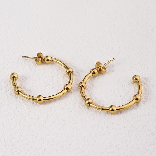 Cruach dhosmálta Graí Earrings, 304 Cruach dhosmálta, 18K ór plátáilte, jewelry faisin & do bhean, órga, 31x25mm, Díolta De réir Péire