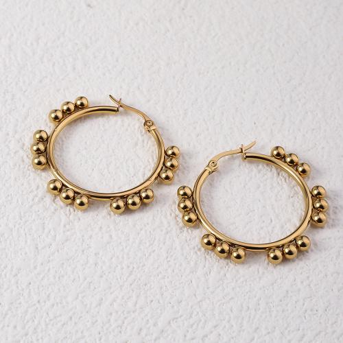 Rustfrit stål Lever Tilbage Earring, 304 rustfrit stål, 18K forgyldt, mode smykker & for kvinde, gylden, 39mm, Solgt af par