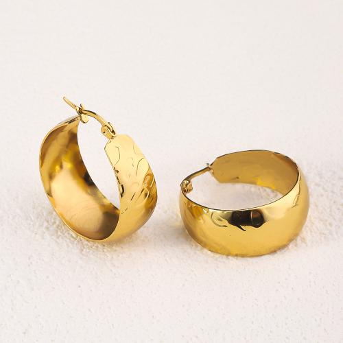 Stainless Steel Lever Terug Earring, 304 roestvrij staal, 18K verguld, mode sieraden & voor vrouw, gouden, 32mm, Verkocht door pair